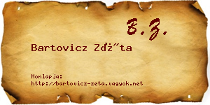 Bartovicz Zéta névjegykártya